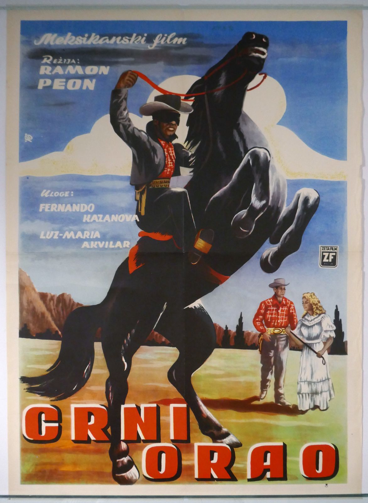 Original Movie Poster El Aguila Negra Black Eagle Mexican Western 1954