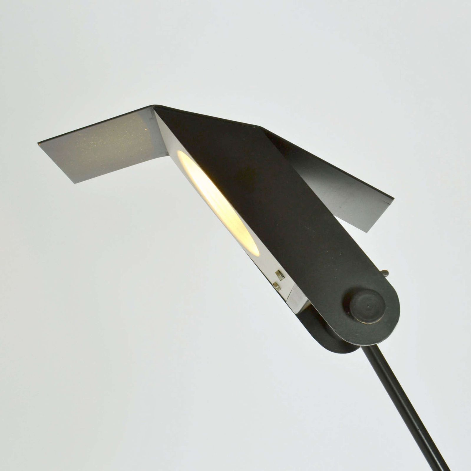 Minimalist Counterbalance Black Floor Lamp Att. To Swiss Baltensweiler photo vintage