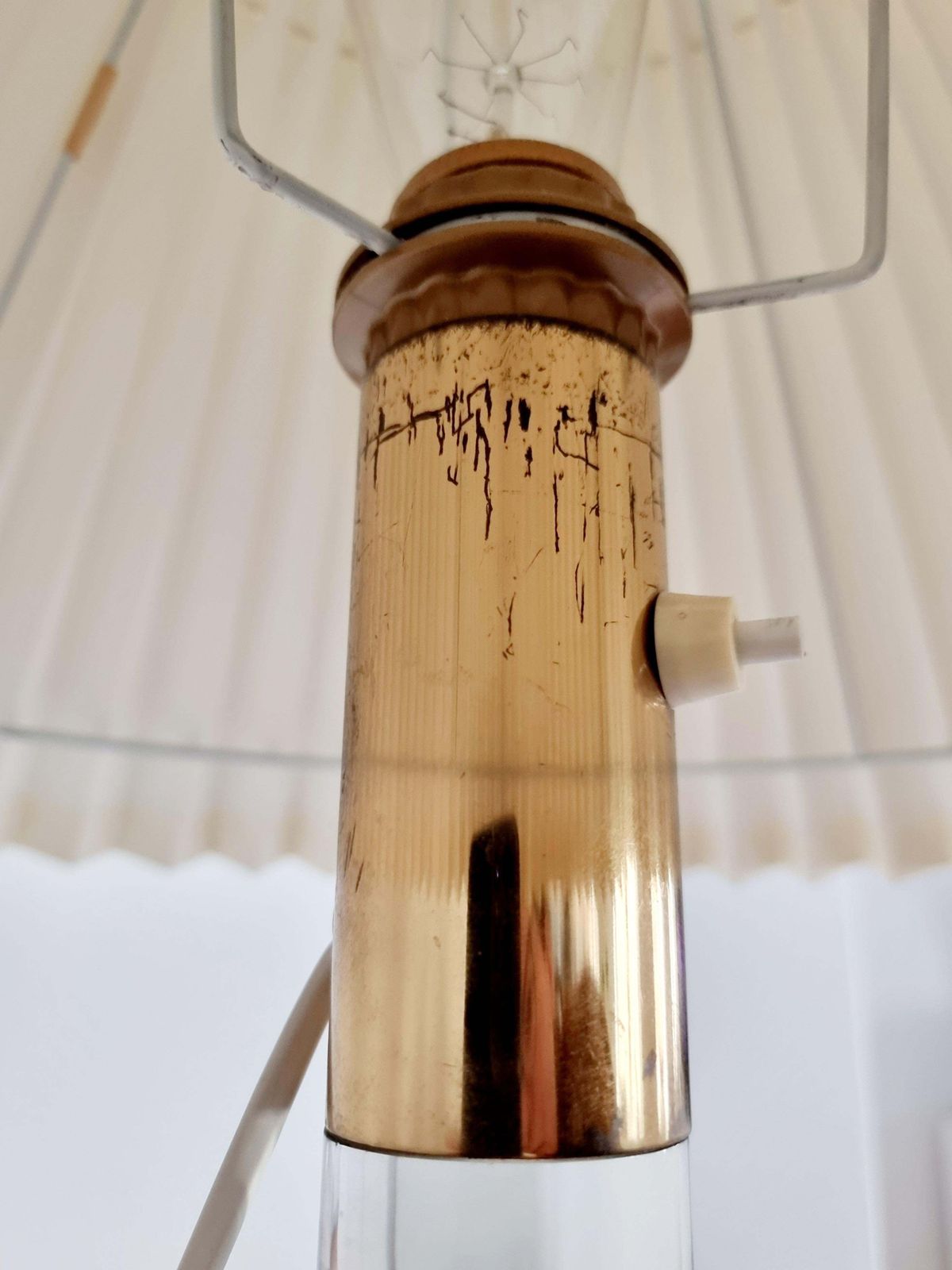 Table Lamp, Glass And Brass, Mid Century Modern / Scandinavian, Orno Oy Finland photo buy