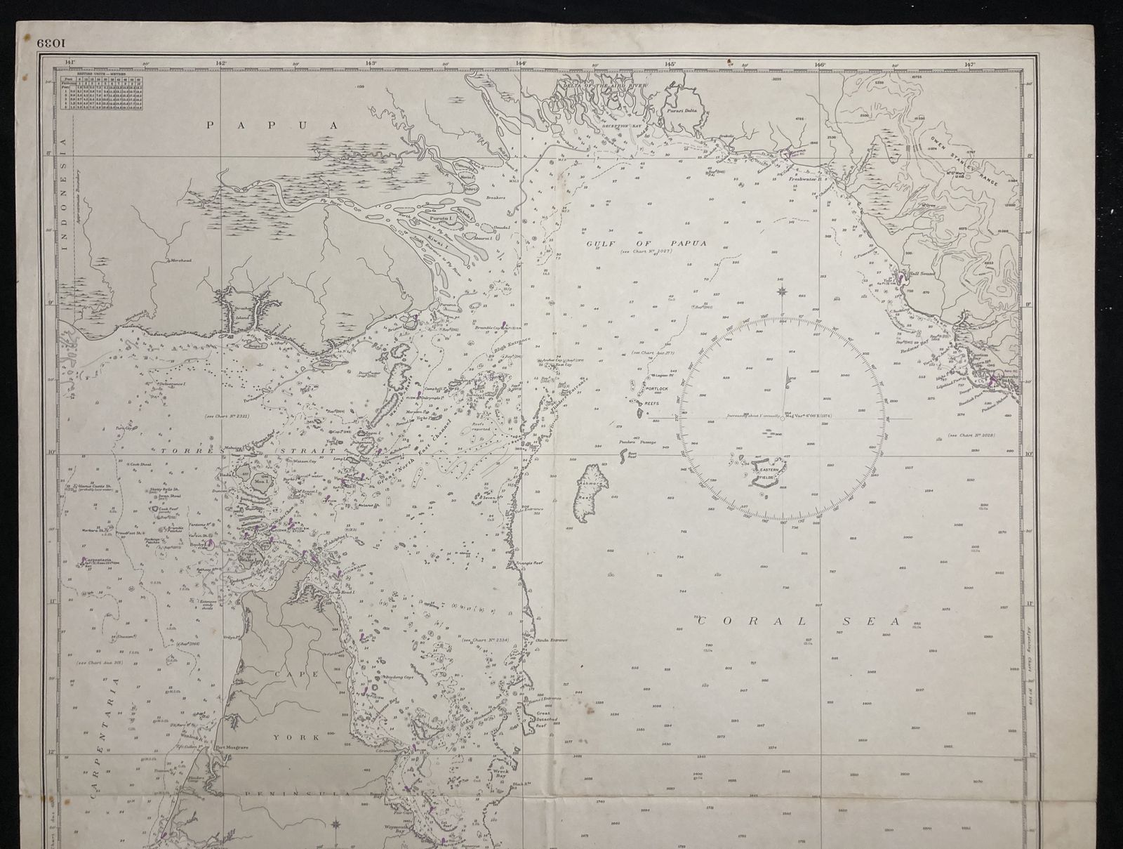 Nautical Chart Cooktown Booby Islands Port Moresby Australia Admiralty 1972 photo furniture