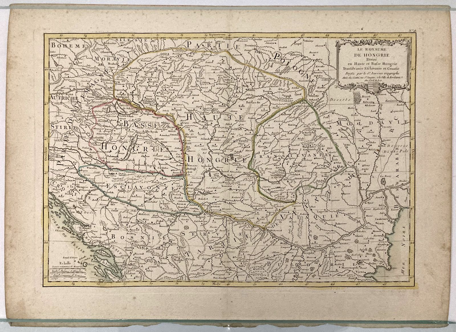 Royaume De Hongrie Kingdom Of Hungary Antique Map Janvier 1783