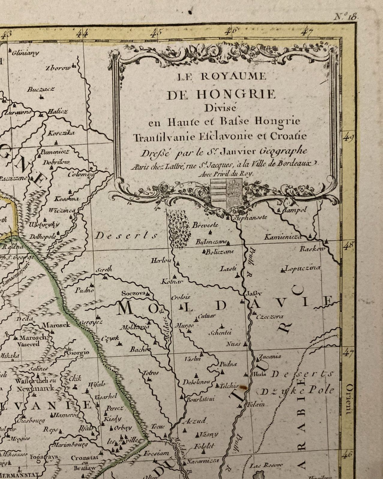 Royaume De Hongrie Kingdom Of Hungary Antique Map Janvier 1783 photo furniture
