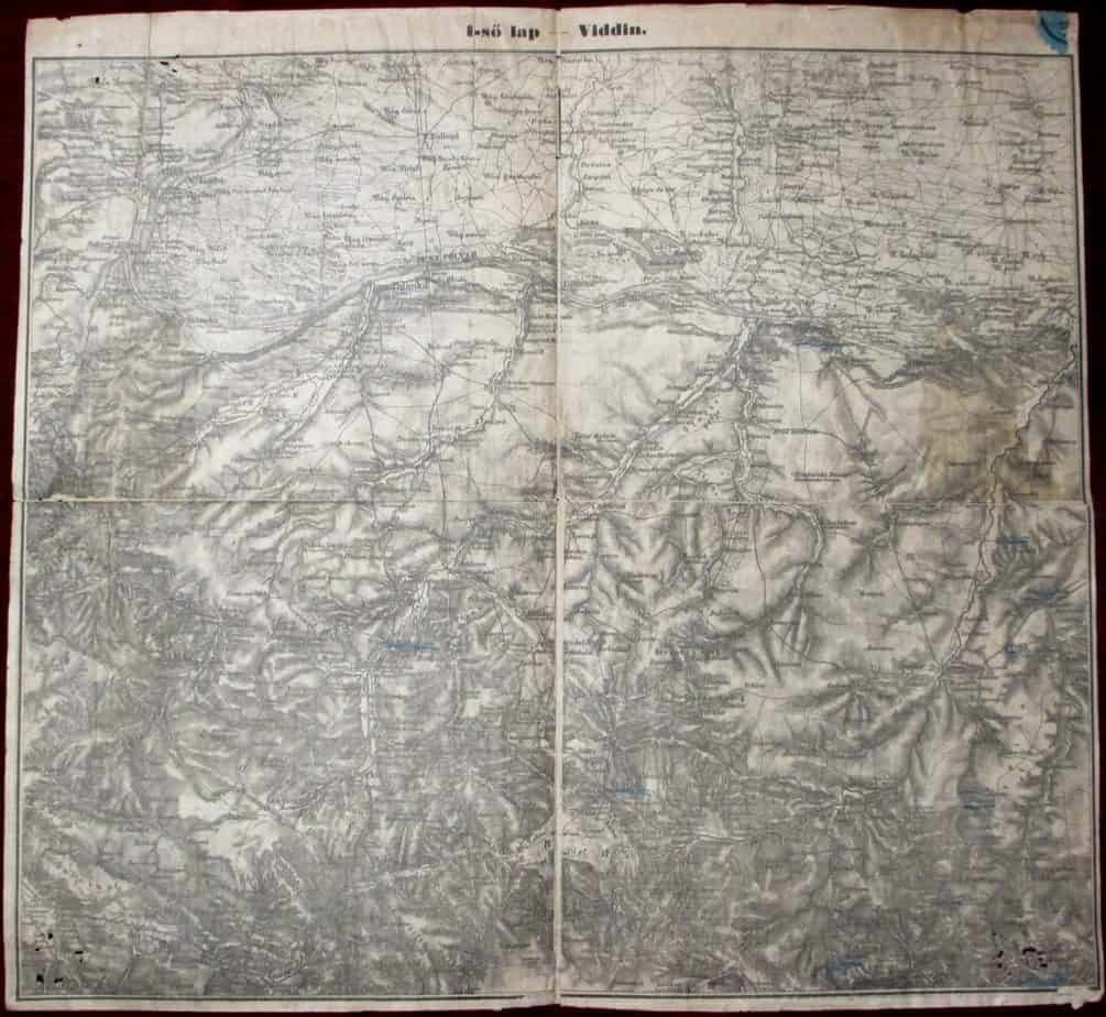 Old Rare Map Vidin Bulgaria Topographic Danube photo furniture