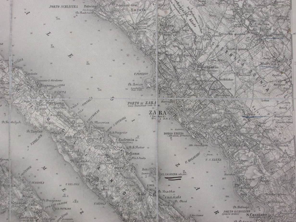 Topograhic Map Zara Osterreich Ungarn Zadar Croatia photo furniture