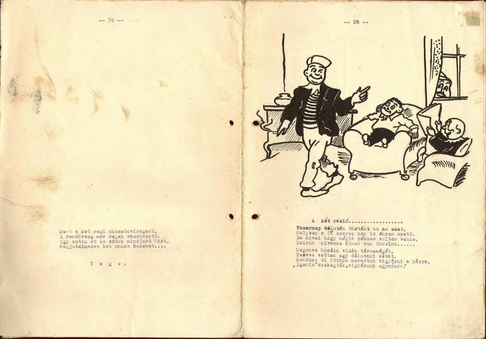 1950s Original Indian Ink Drawing Comics Cartoon In Hungarian Képregény Hungary photo buy