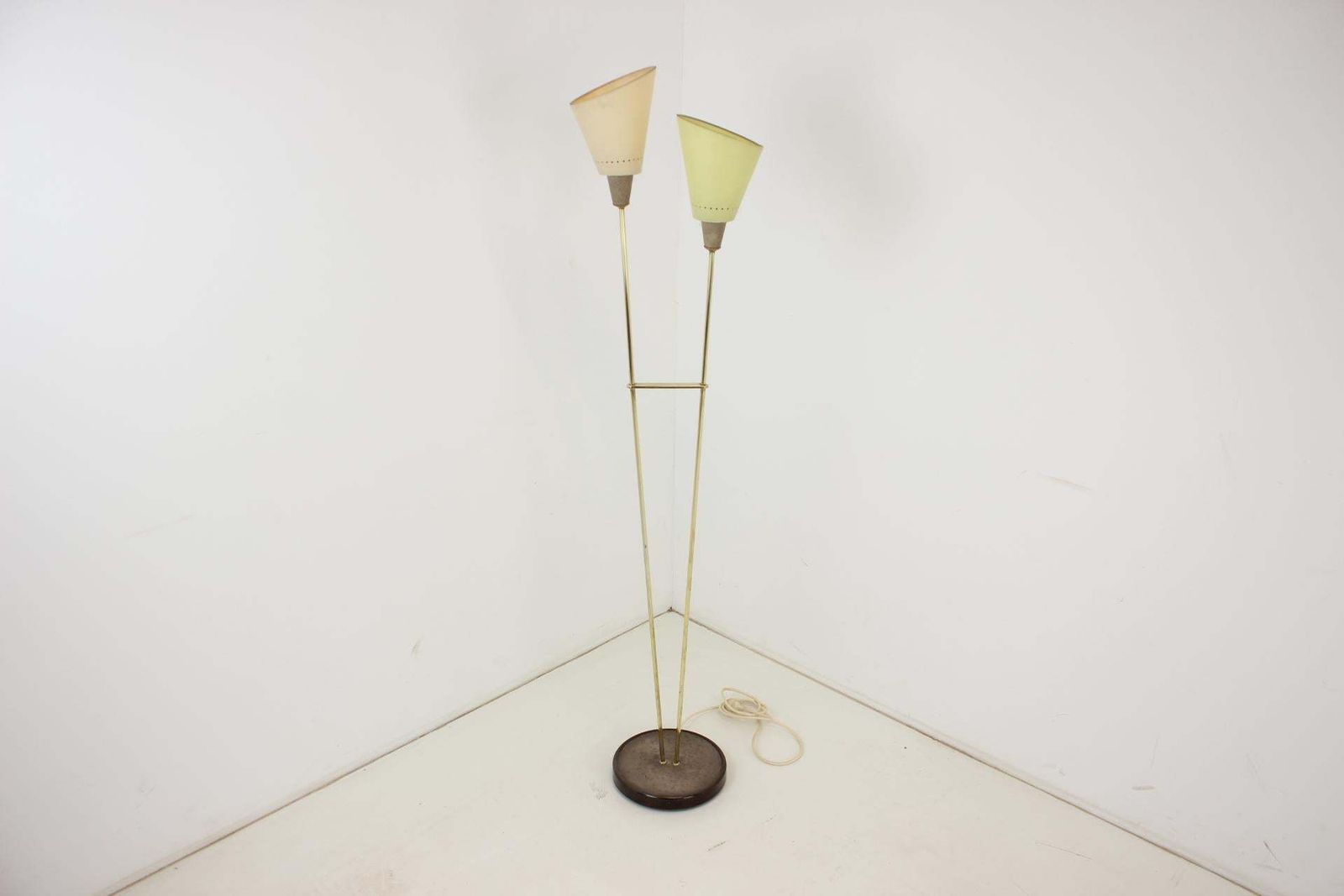 1960s Brass Floor Lamp Czechoslovakia
