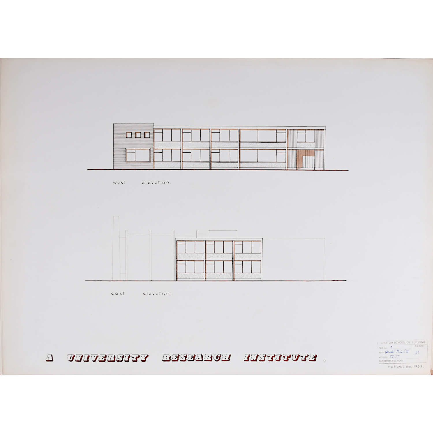 V A Hards (British, C. 1930 C. 2012) Design For Modernist Brutalist University Institute II
