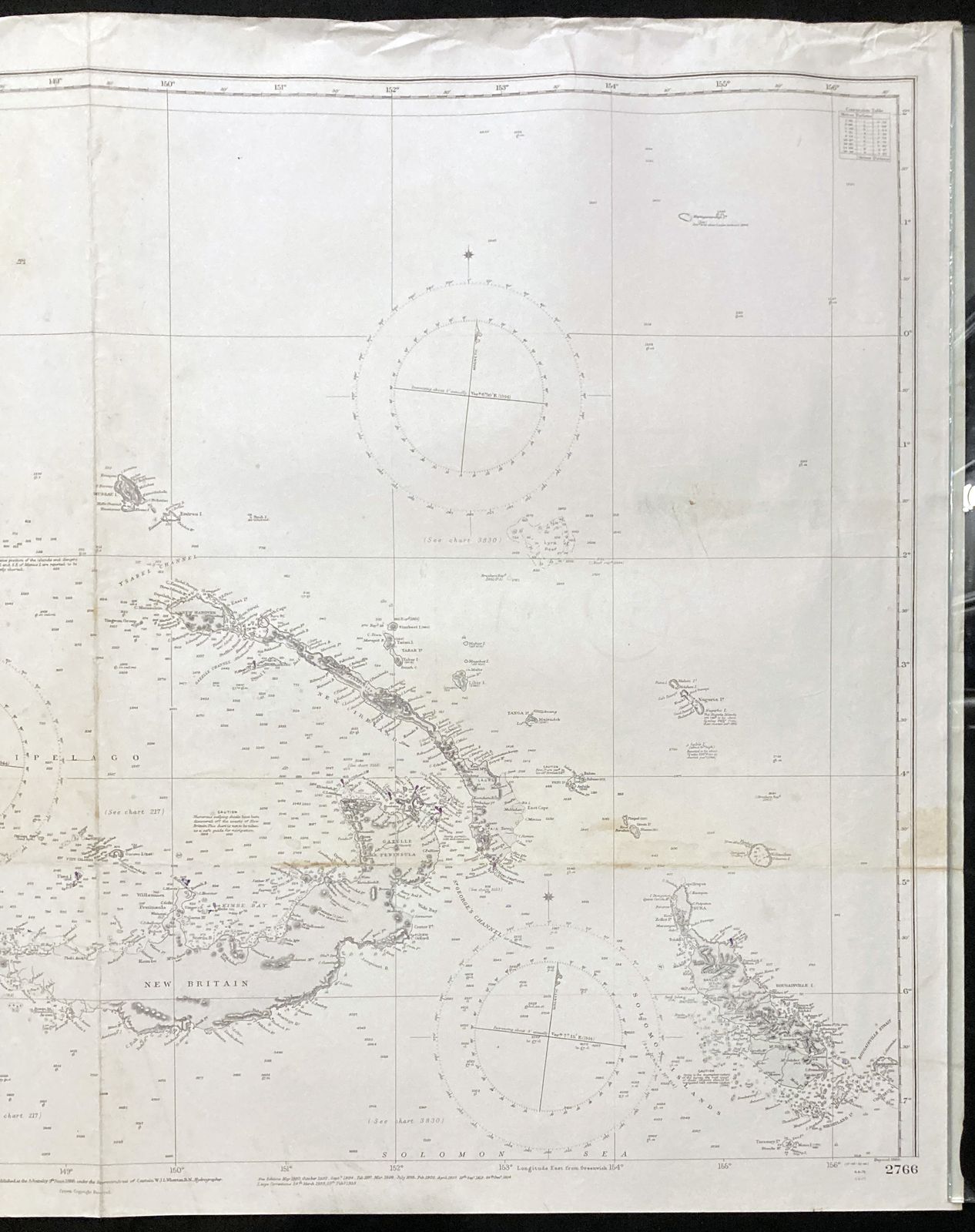 Nautical Chart New Guinea Admiralty Pacific Ocean 1886 photo furniture