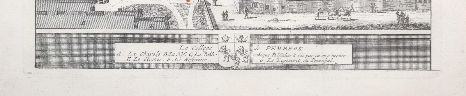 Pieter Van Der Aa (1659 1733), After David Loggan (1634–1692) Pembroke College, Oxford (1727) photo furniture