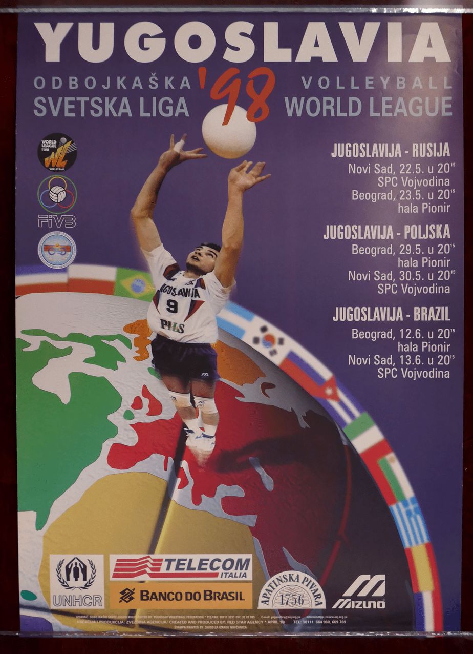 Original Poster Volleyball World League Yugoslavia 1998 Telecom Italia