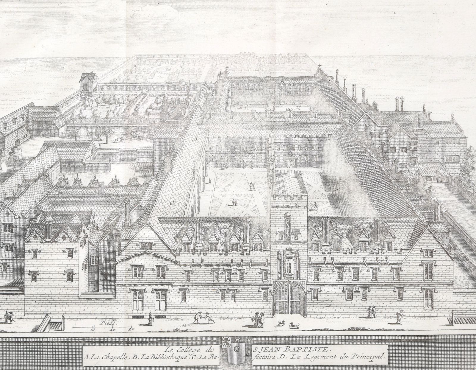 Pieter Van Der Aa (1659 1733), After David Loggan (1634–1692) St John’s College, Oxford (1727) photo vinterior