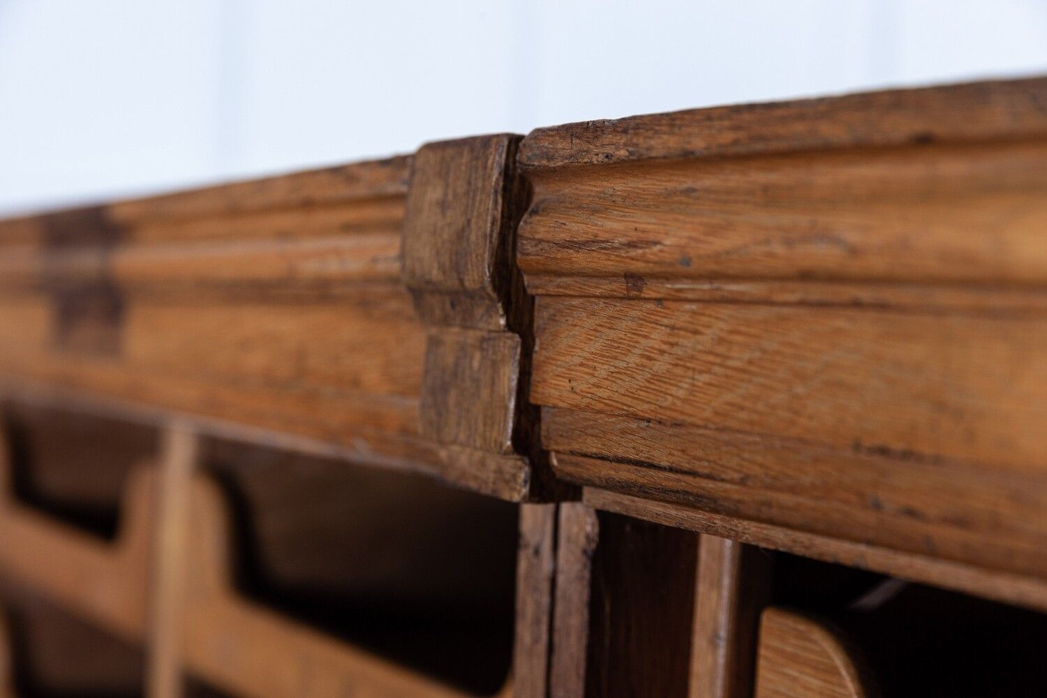 Furniture Pair Monumental English Oak Haberdashery Cabinets photo