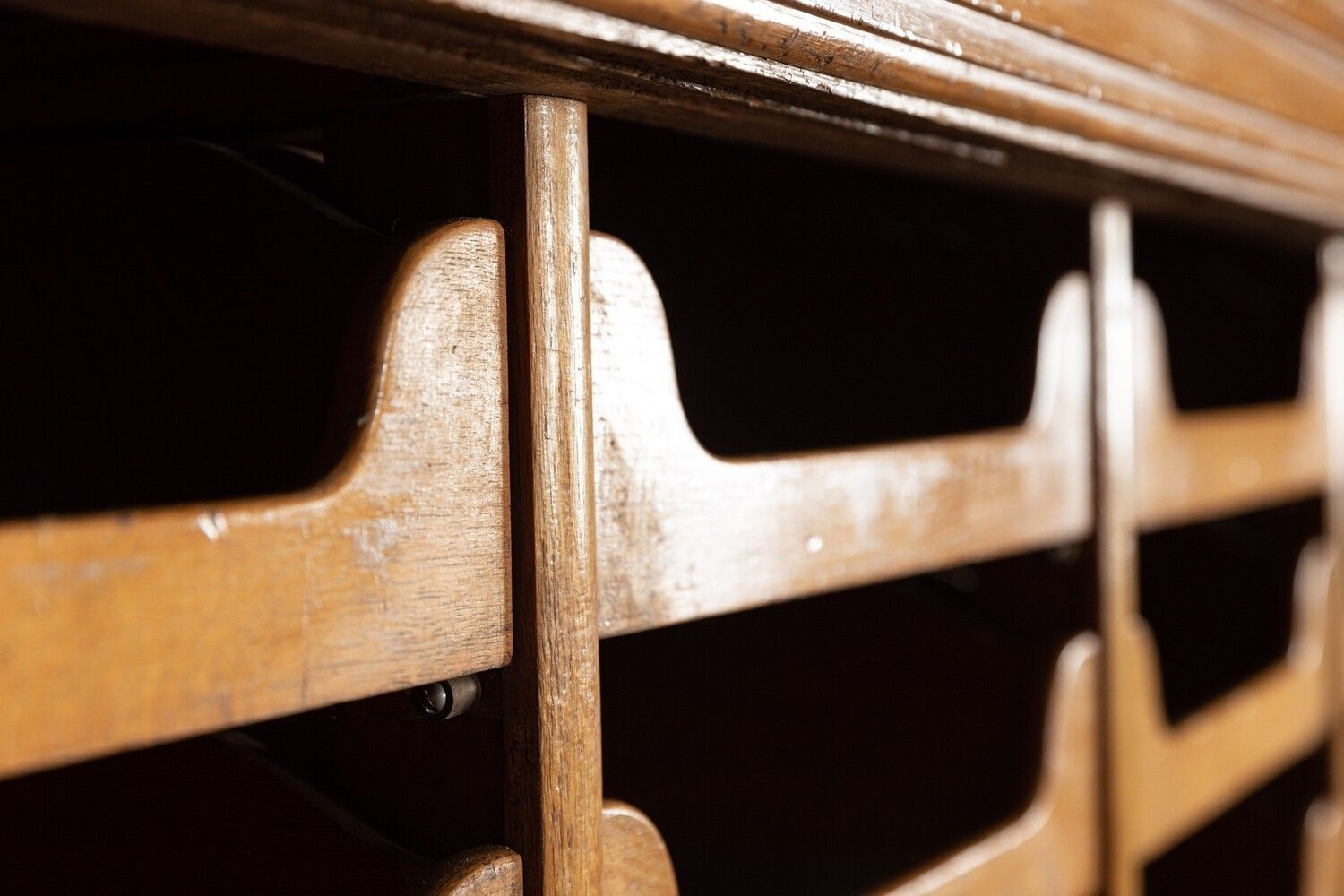photo buy Pair Monumental English Oak Haberdashery Cabinets