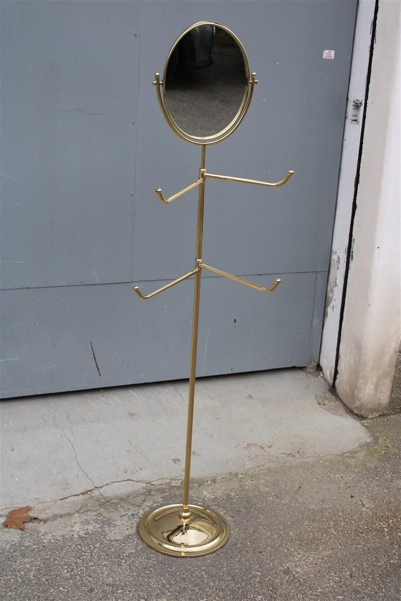 Furniture Bedroom Clothes Hanger With Mirror Italy Mid Century Modern Gold photo