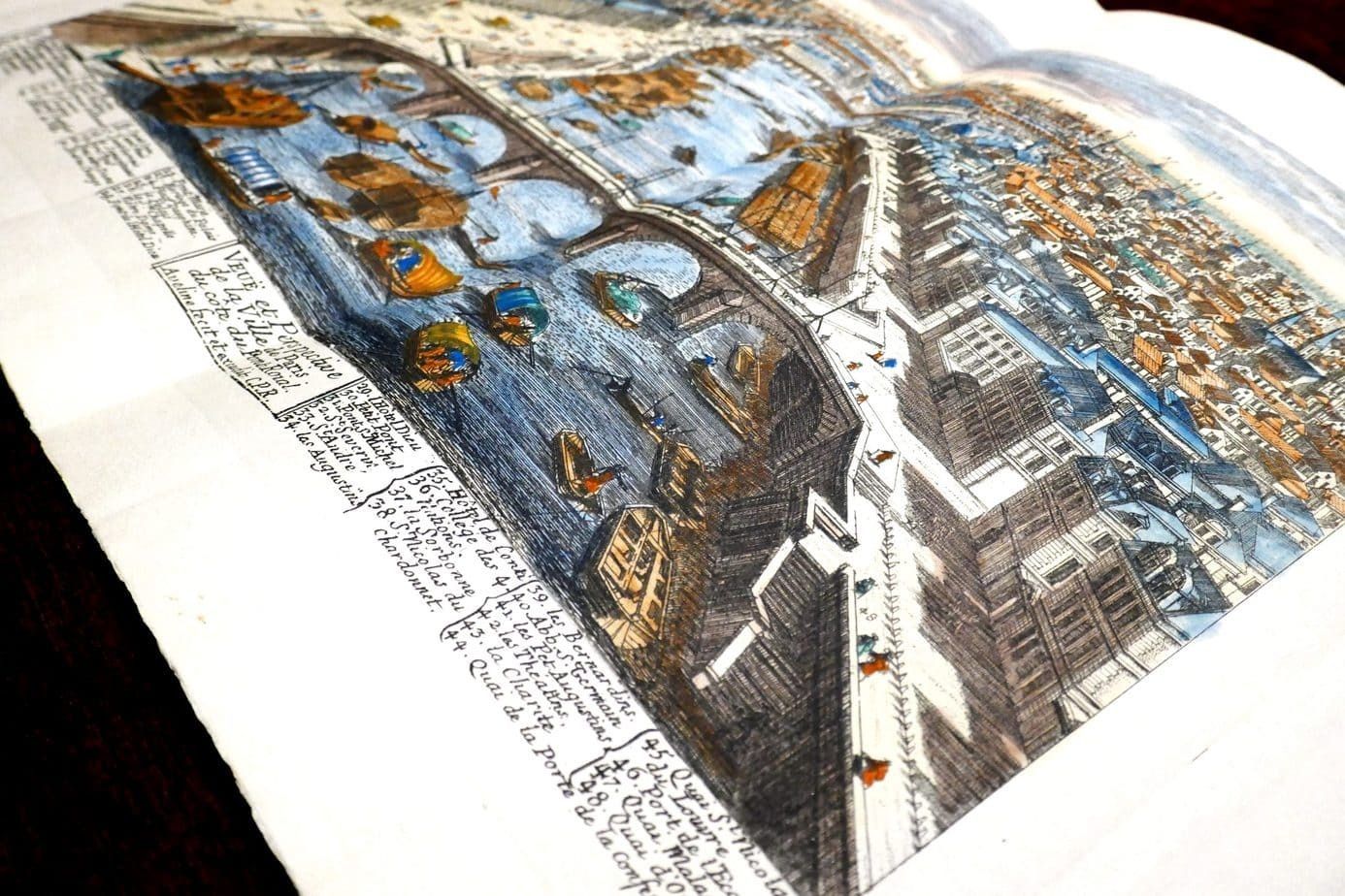 Pont Royal Pierre Aveline Copperplate Engraving Paris Bird Eye photo 377.0