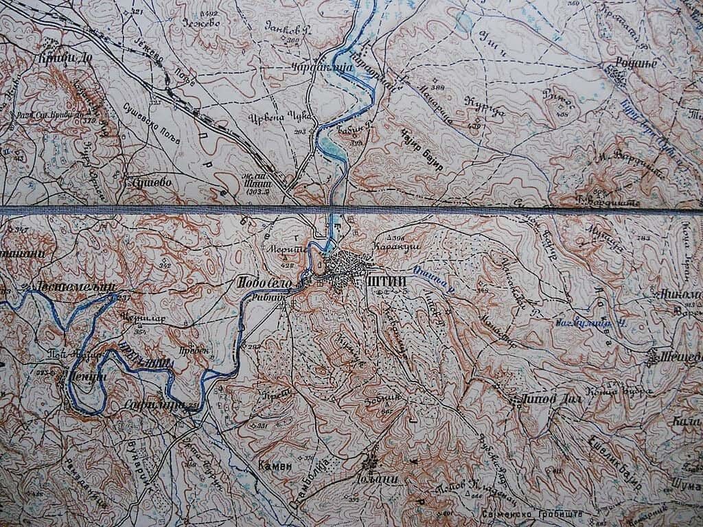 Original Military Topographic Detailed Map Eastern Macedonia Stip штип Wwi photo furniture