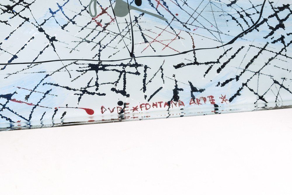 Painted Glass Coffee Table By Dubé (Duilio Bernabé) For Fontana Arte, 1950s photo vintage