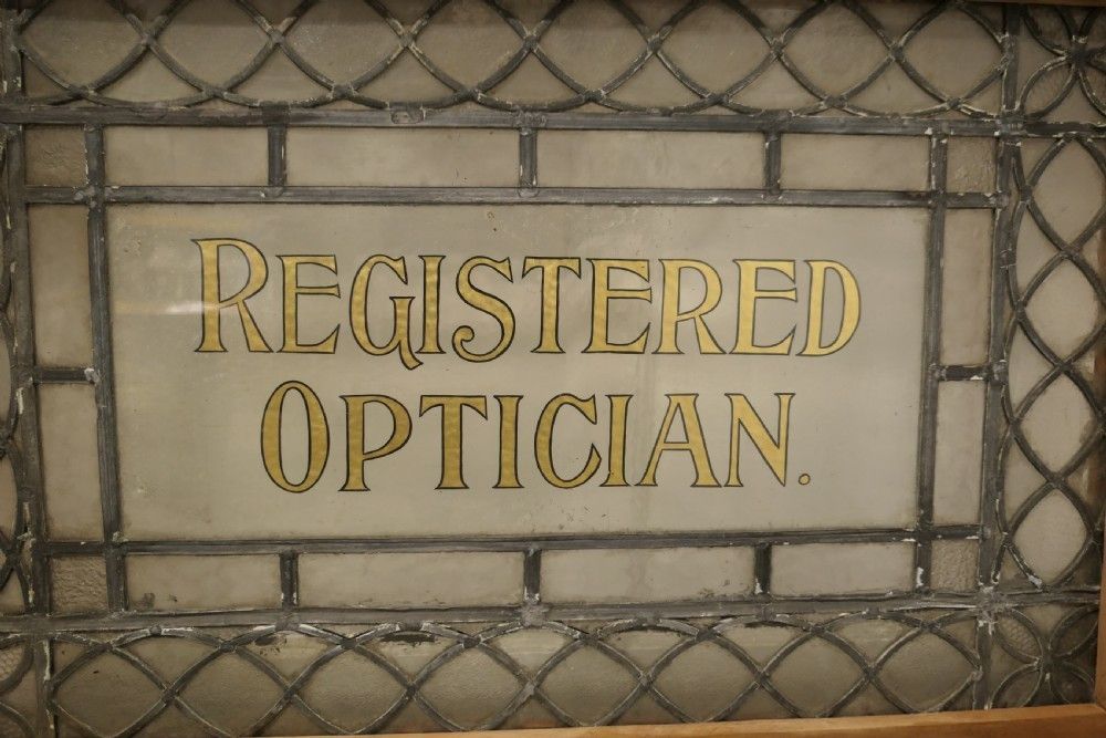 photo furniture 2 Large Leaded Glass Optician’s Window Signs