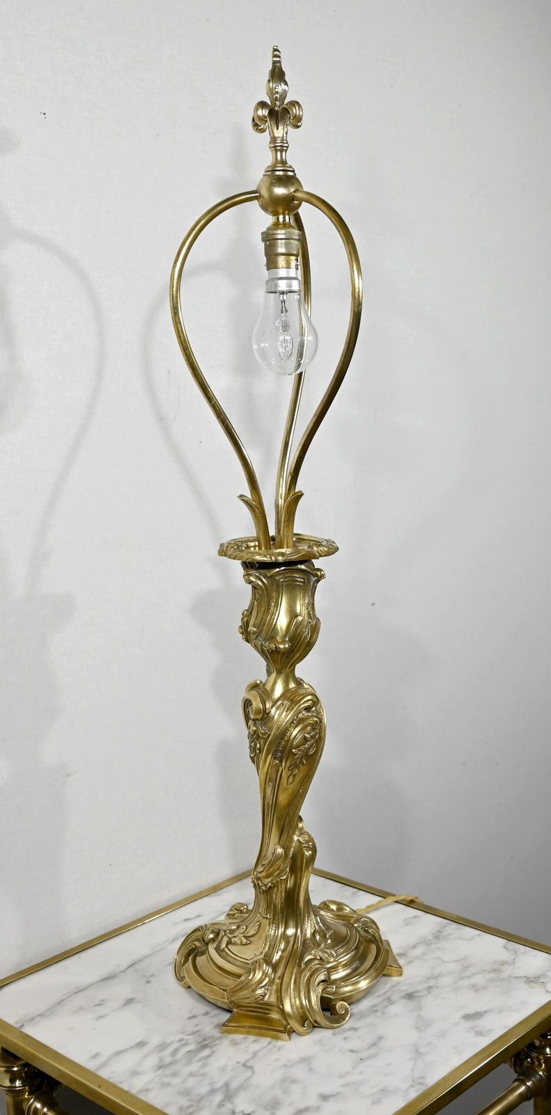 Art Nouveau Lamp In Gilt Bronze, 19th Century photo furniture