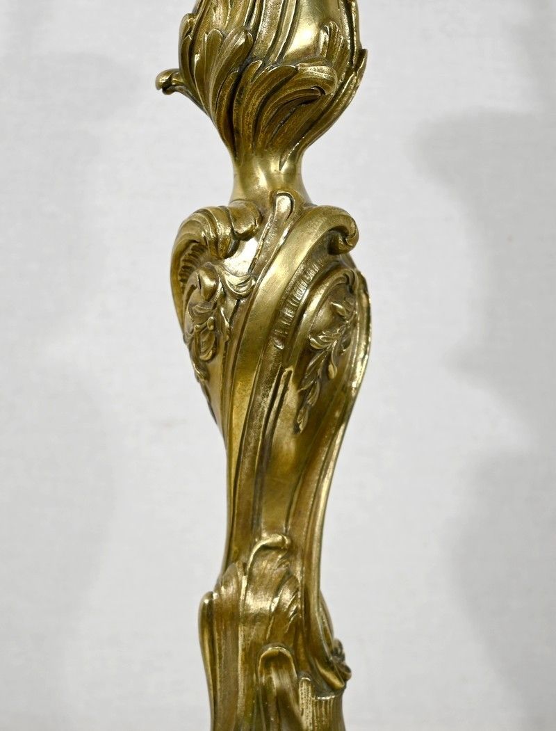 Art Nouveau Lamp In Gilt Bronze, 19th Century photo vinterior