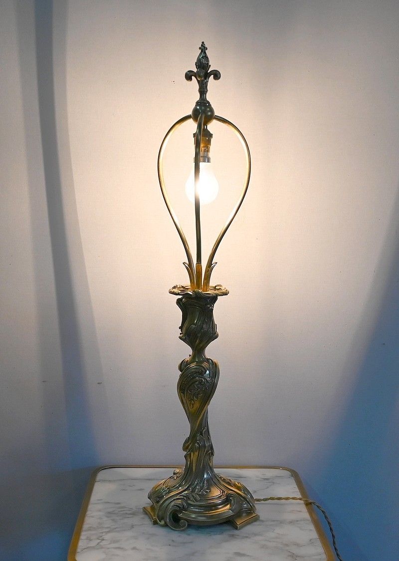 photo vinterior Art Nouveau Lamp In Gilt Bronze, 19th Century