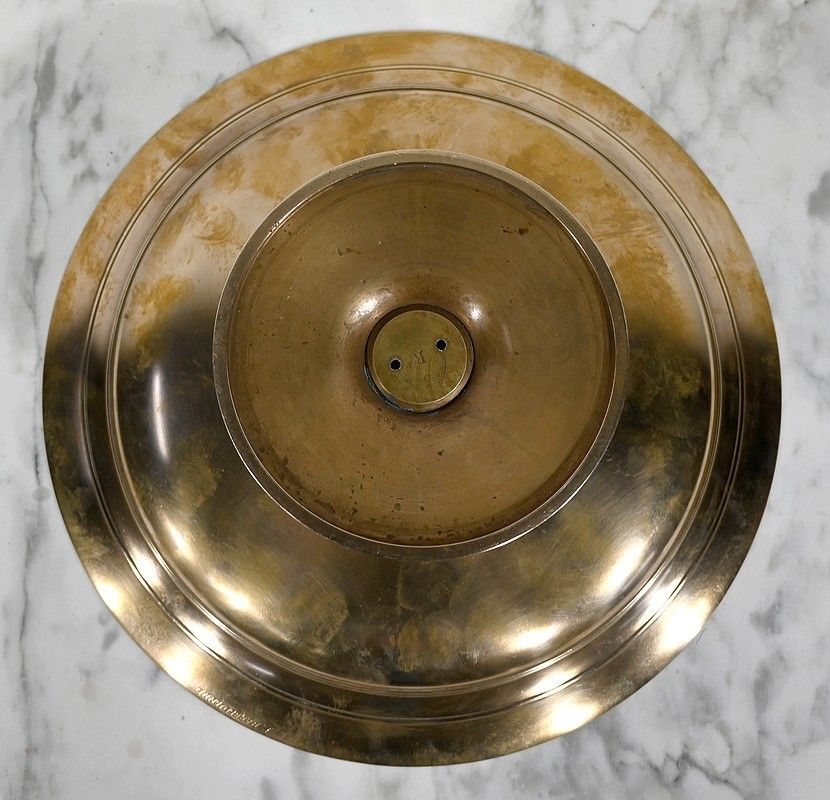 photo vinterior Tazza Cup In Gilt Bronze, Signed F. Levillain, F. Barbedienne, 19th Century