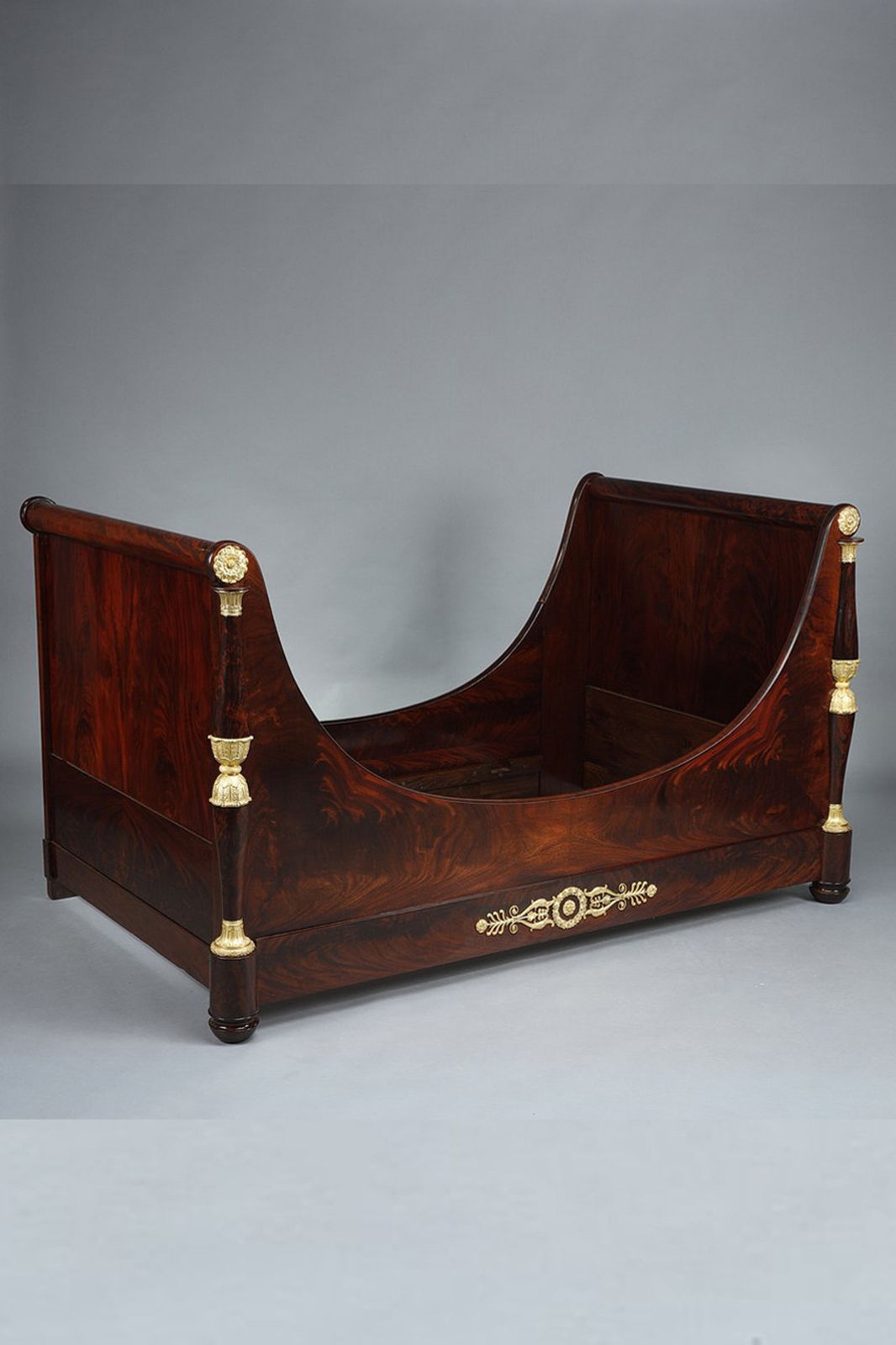 Large Solid Mahogany Boat Bed From The Empire Period