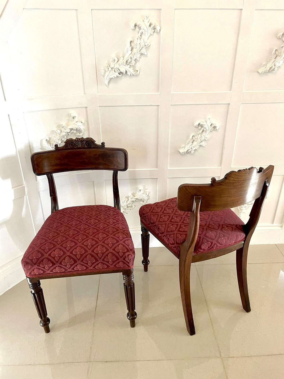 Fine Set Of 6 Antique 19th Century Quality Mahogany Library Chairs By Gillows photo vintage