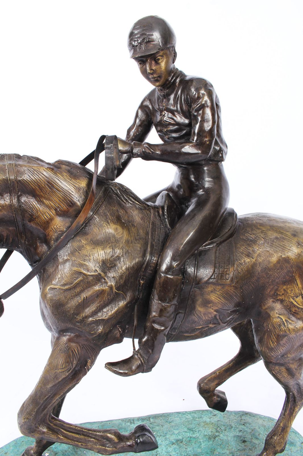 Vintage Large Horse & Jockey Bronze Sculpture Mene' 20th Century photo vinterior