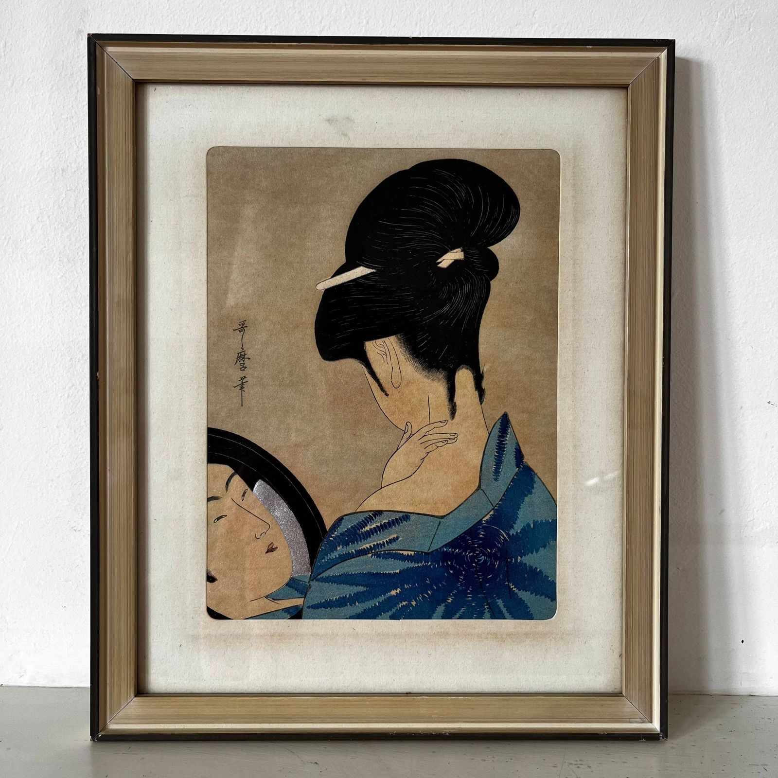 Japanese Woodcut Print Of Woman photo Art