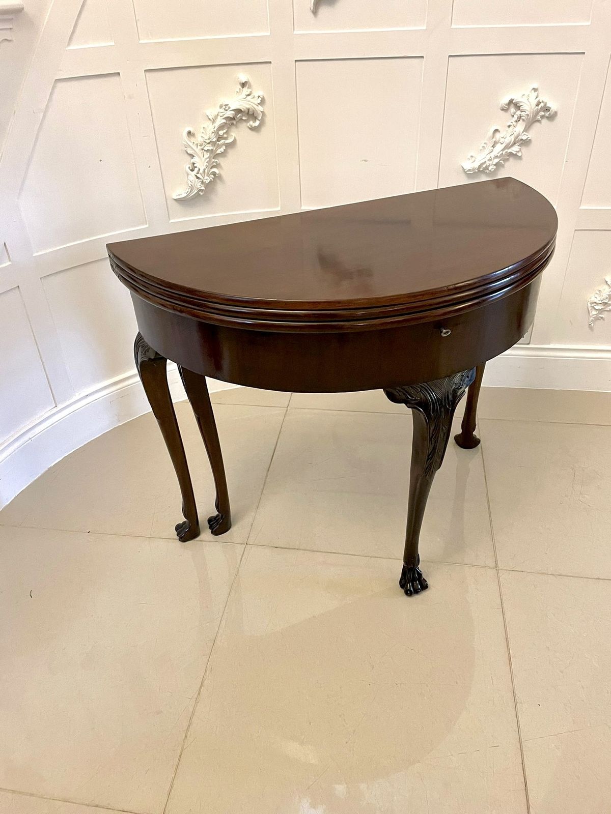 Unusual 18th Century Antique Quality Mahogany Irish Triple Top Card Table