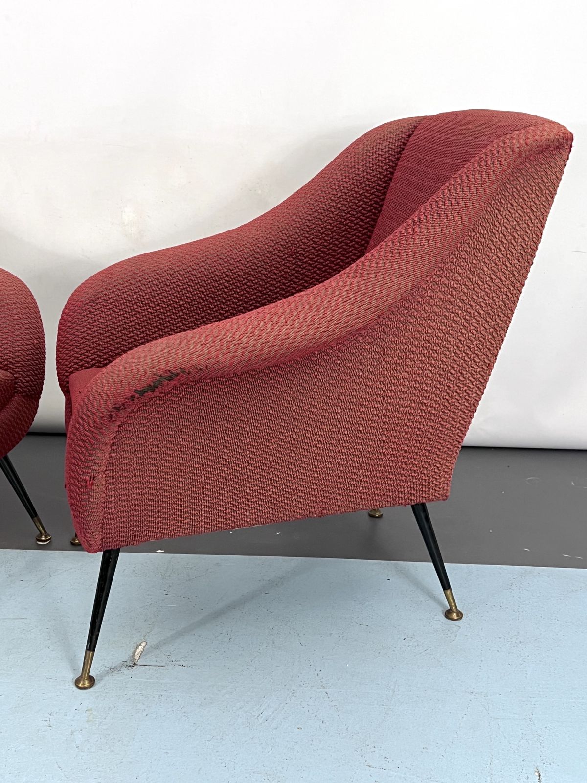 Mid Century Pair Of Lounge Chairs By Gigi Radice For Minotti. Italy 1950s photo 3400.8