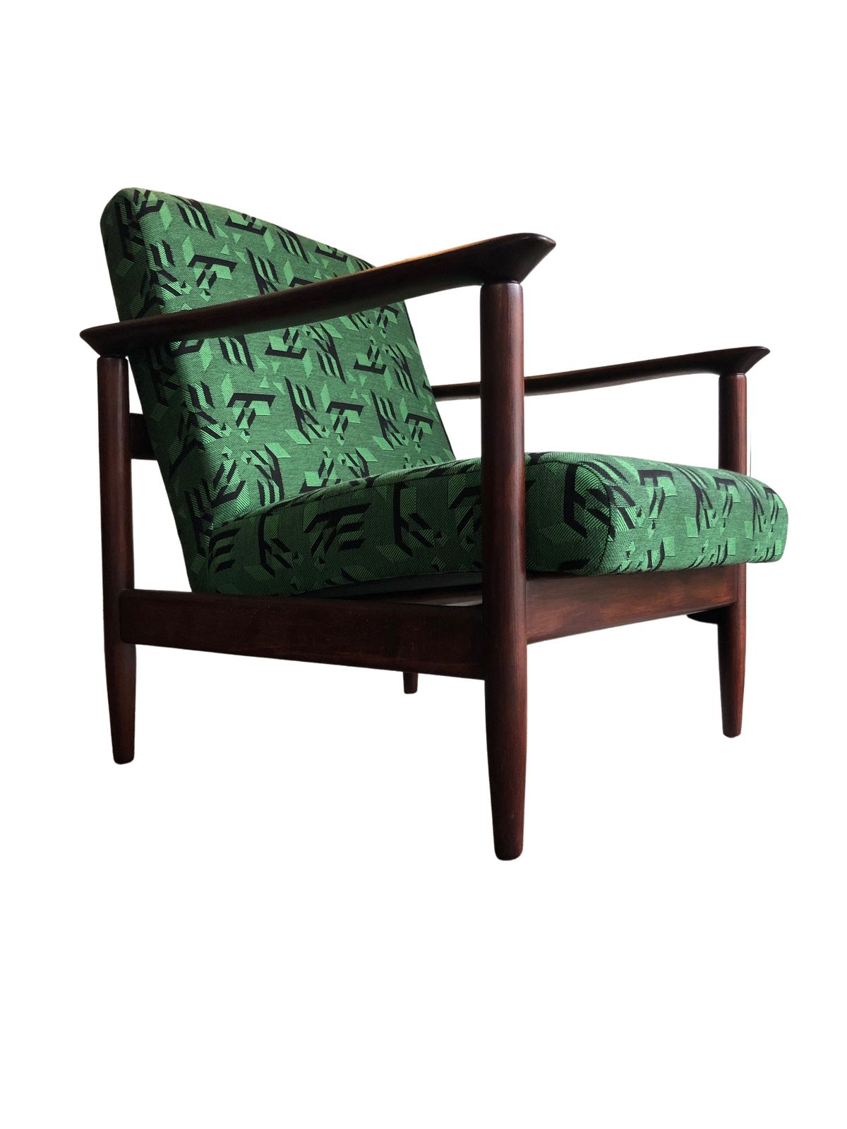 Green Jacquard Gfm 142 Armchairs By Edmund Homa, 1960s, Set Of 2 photo buy
