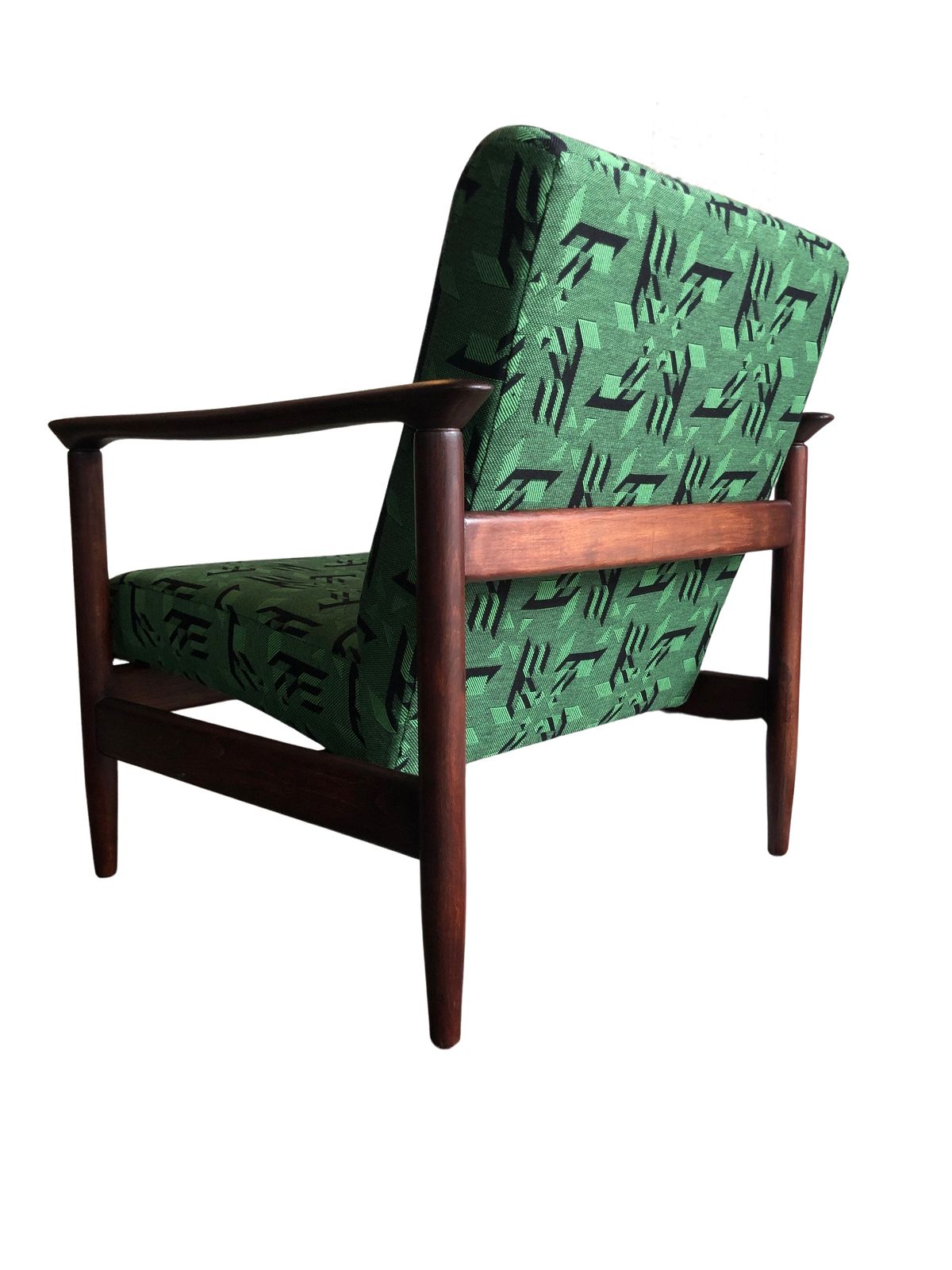 photo for sale Green Jacquard Gfm 142 Armchairs By Edmund Homa, 1960s, Set Of 2
