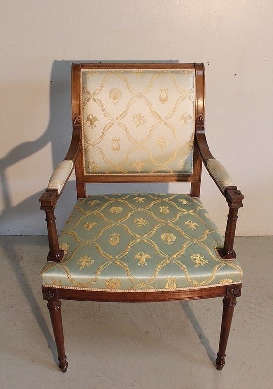 Suite Of 3 Mahogany Armchairs, Louis XVI Style – Mid 20th Century photo furniture