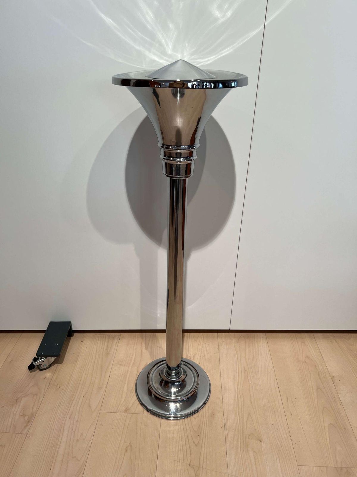 Art Deco Standing Ashtray, Polished And Chromed Metal, Switzerland, Circa 1930 photo furniture