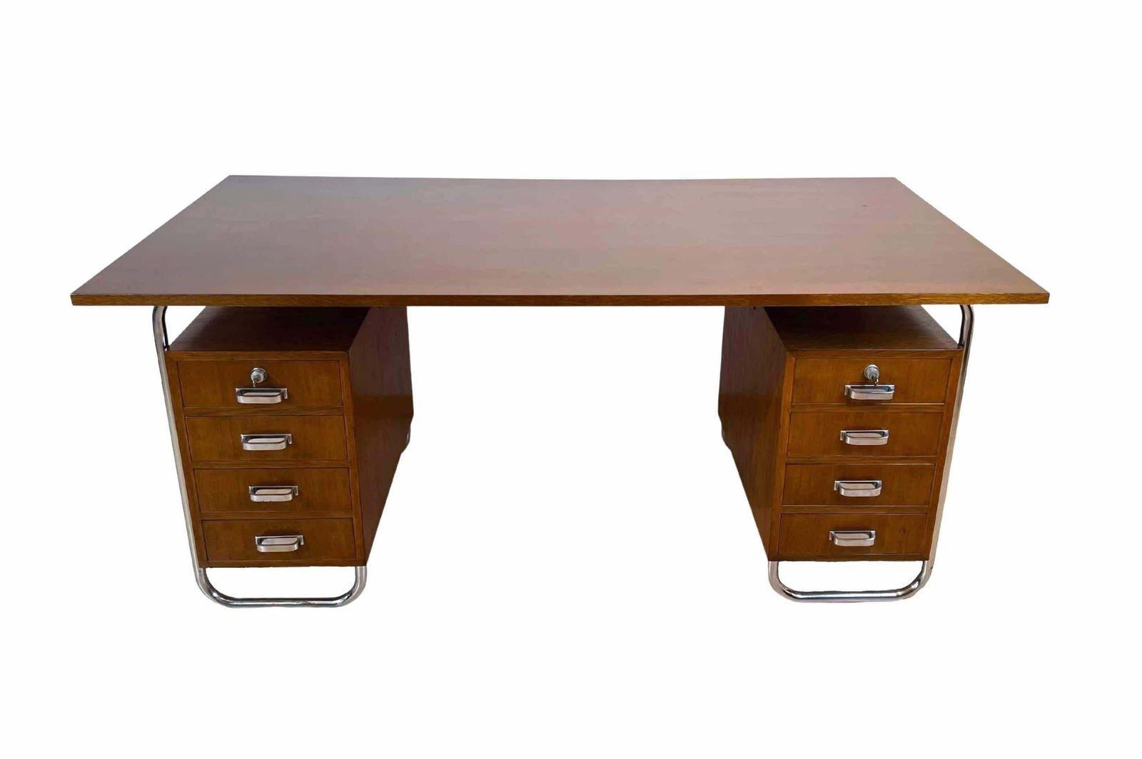 Bauhaus Desk By Mücke Melder, Steeltubes And Oak Veneer, Czech, Circa 1940 photo furniture