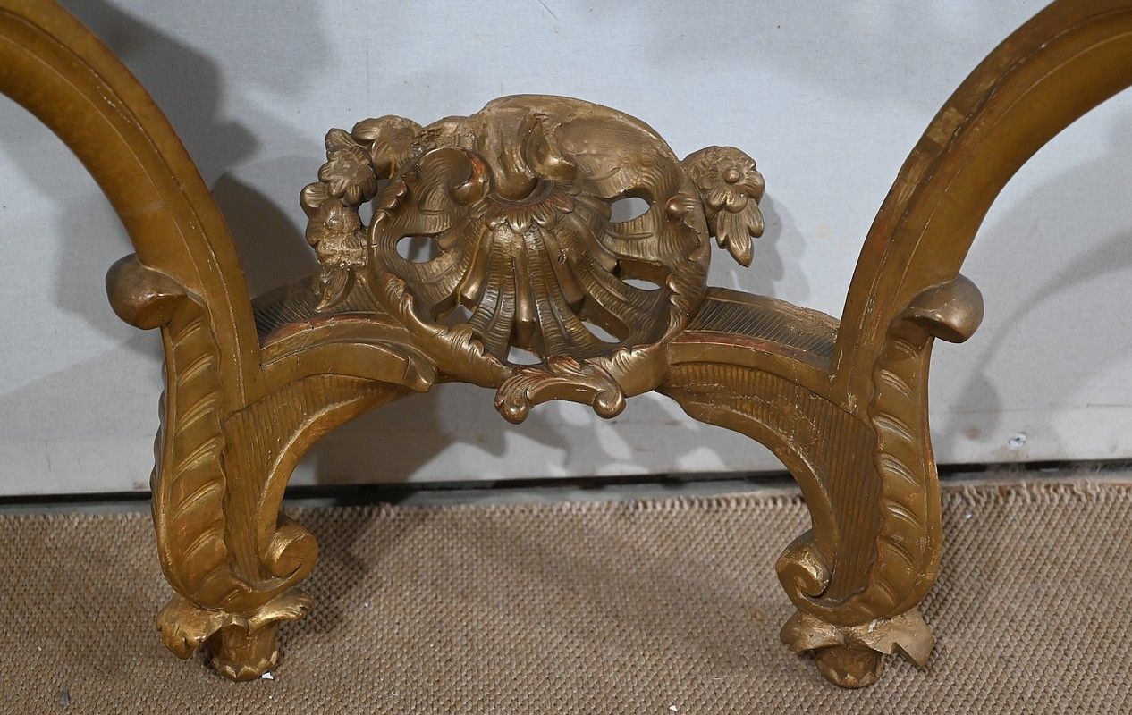 2662.55 Wall Console In Golden Wood, Louis XV Style, Napoleon III Period   Mid 19th Century photo
