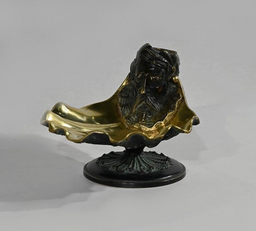 Inkwell In Bronze With Double Patina   2nd Part Of The 19th Century photo for sale
