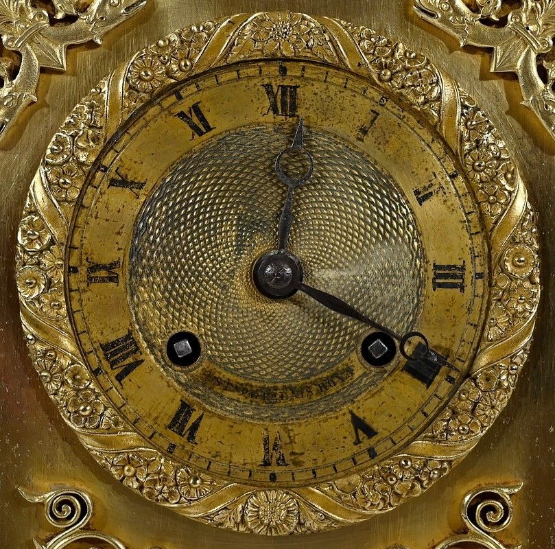 photo for sale Clock In Gilt Bronze, Stamped A. Destape   Early 19th Century