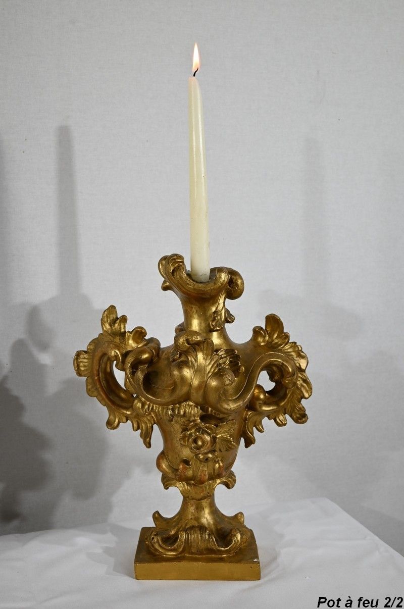 Florentine Fire Pots In Golden Linden   Late 18th Century photo vintage