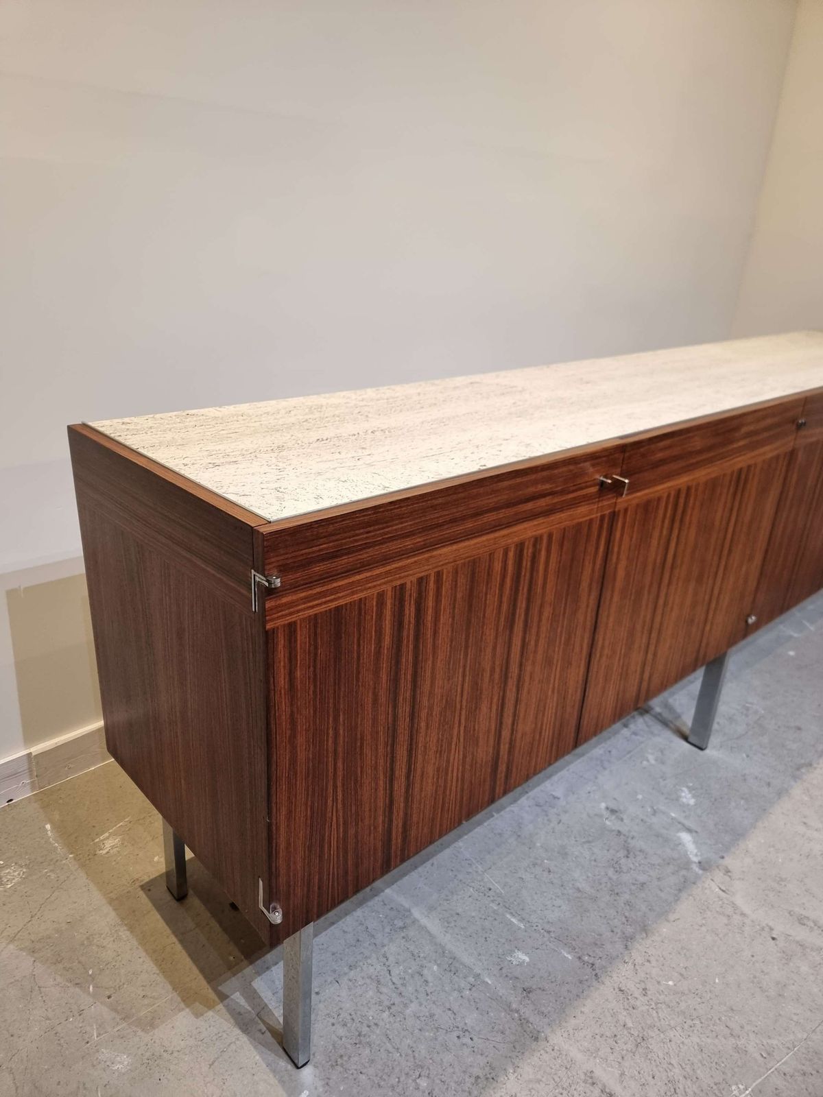 Rosewood Sideboard With Travertine Top By Etienne Fermigier 1961 France photo buy