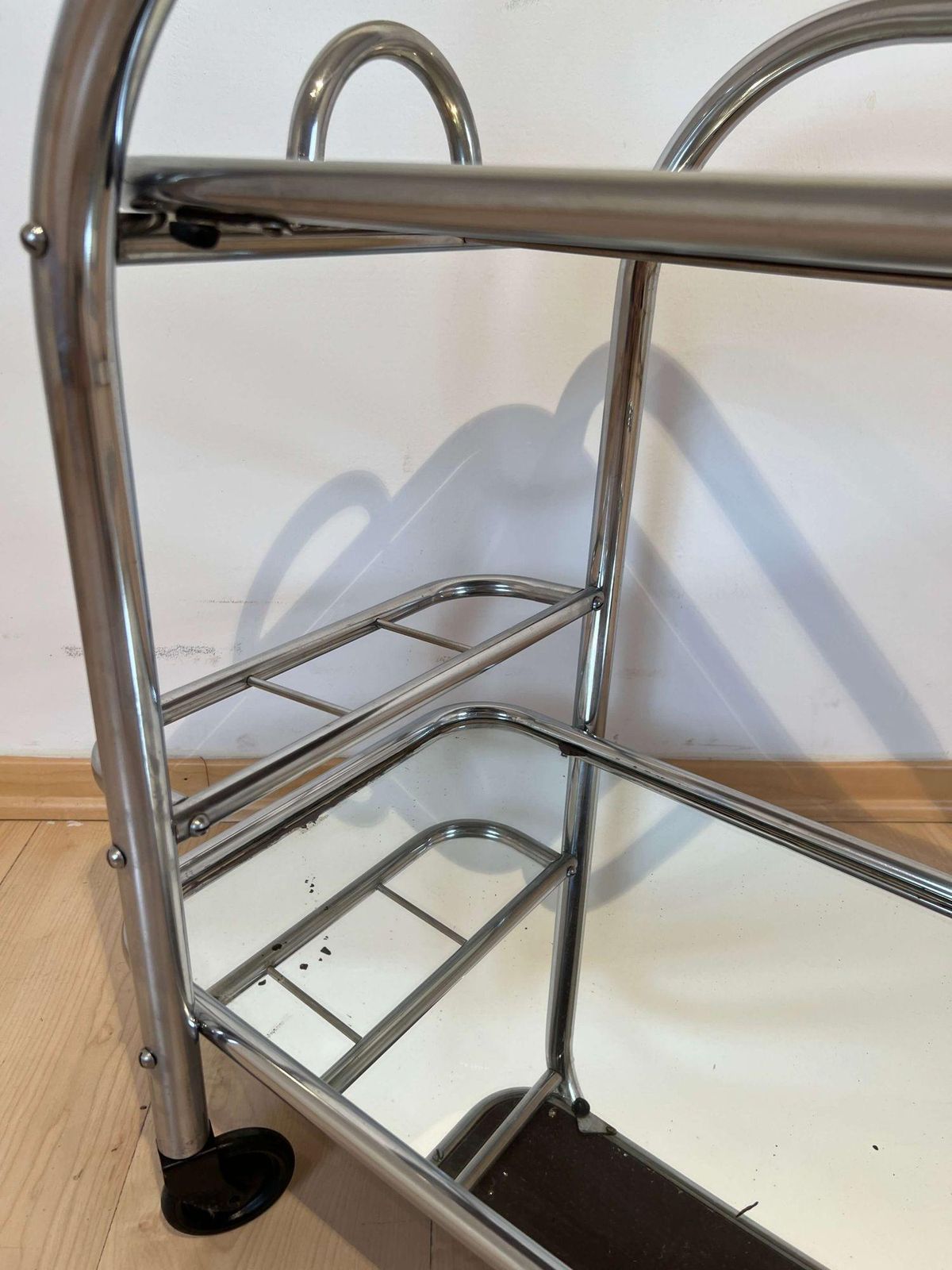 2315.48 Art Deco Bar Cart By Robert Mallet Stevens, Chromed Steel, France Circa 1925 photo
