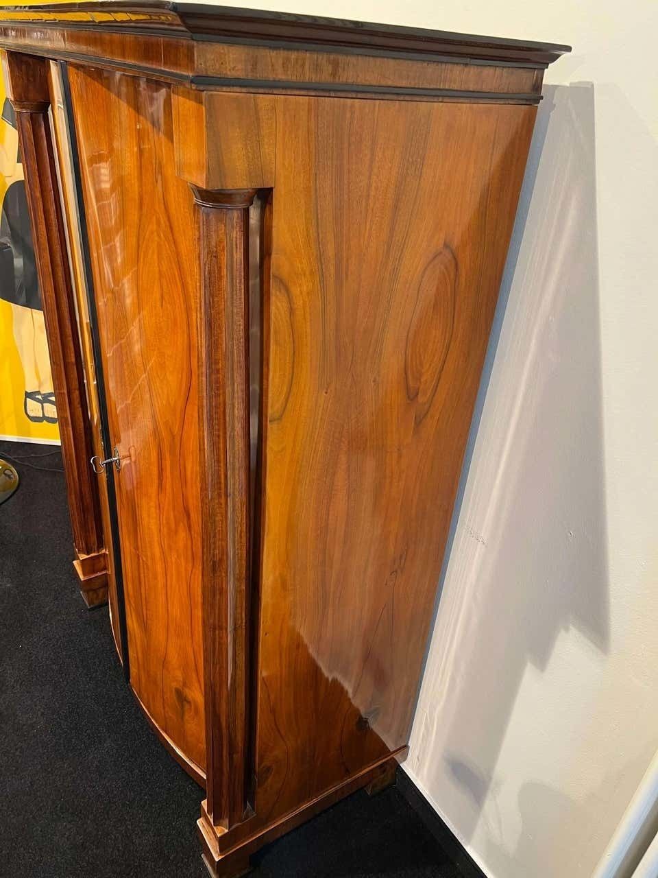 Biedermeier Armoire, Walnut Veneer, Full Columns, Austria/Vienna Around 1825 photo for sale