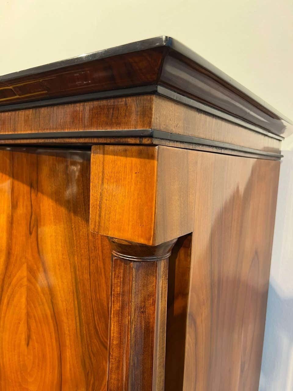 Biedermeier Armoire, Walnut Veneer, Full Columns, Austria/Vienna Around 1825 photo 7853.96