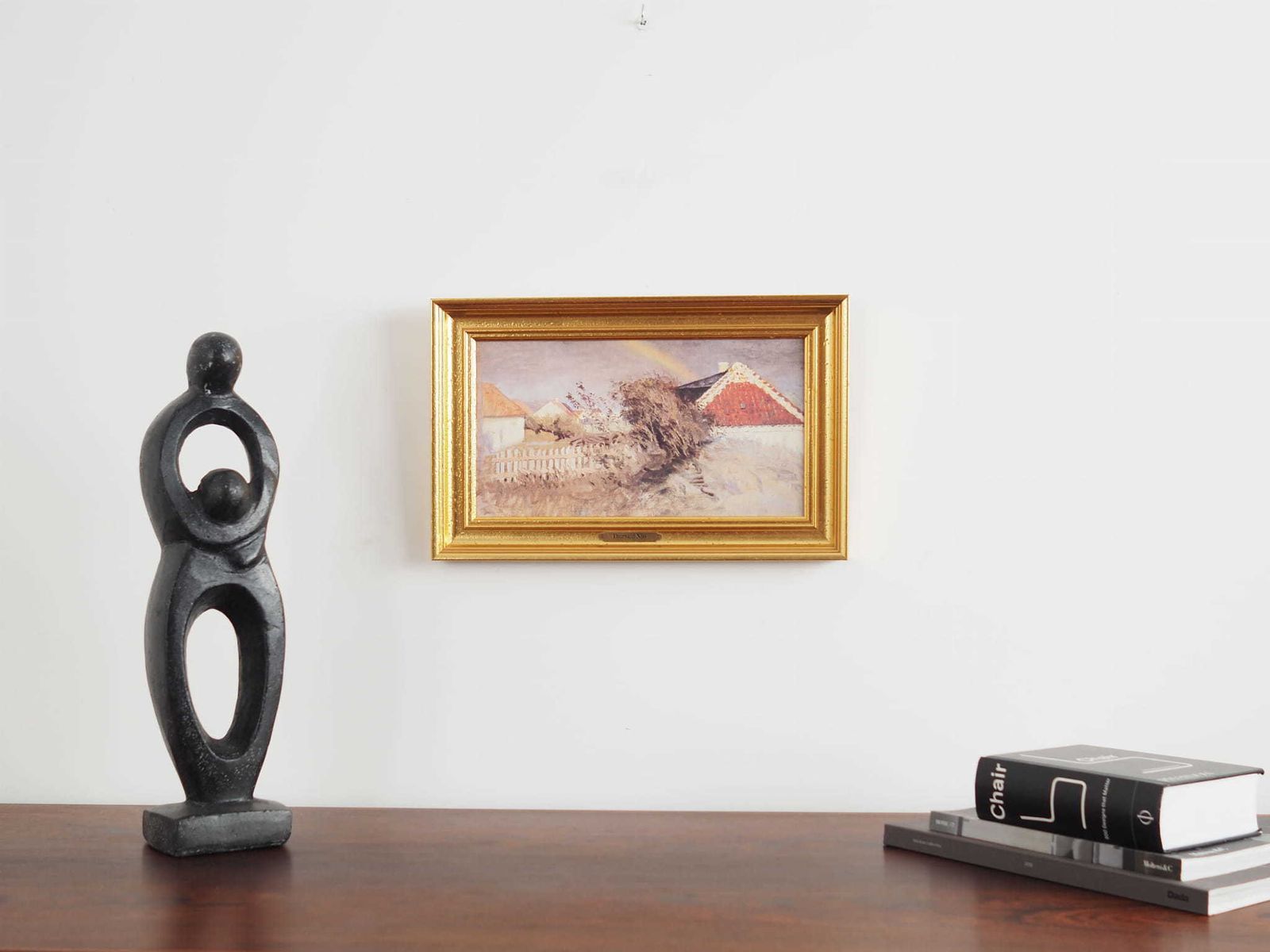 Painting „The Rainbow Over The Village”, Scandinavian Design, 1960s photo for sale