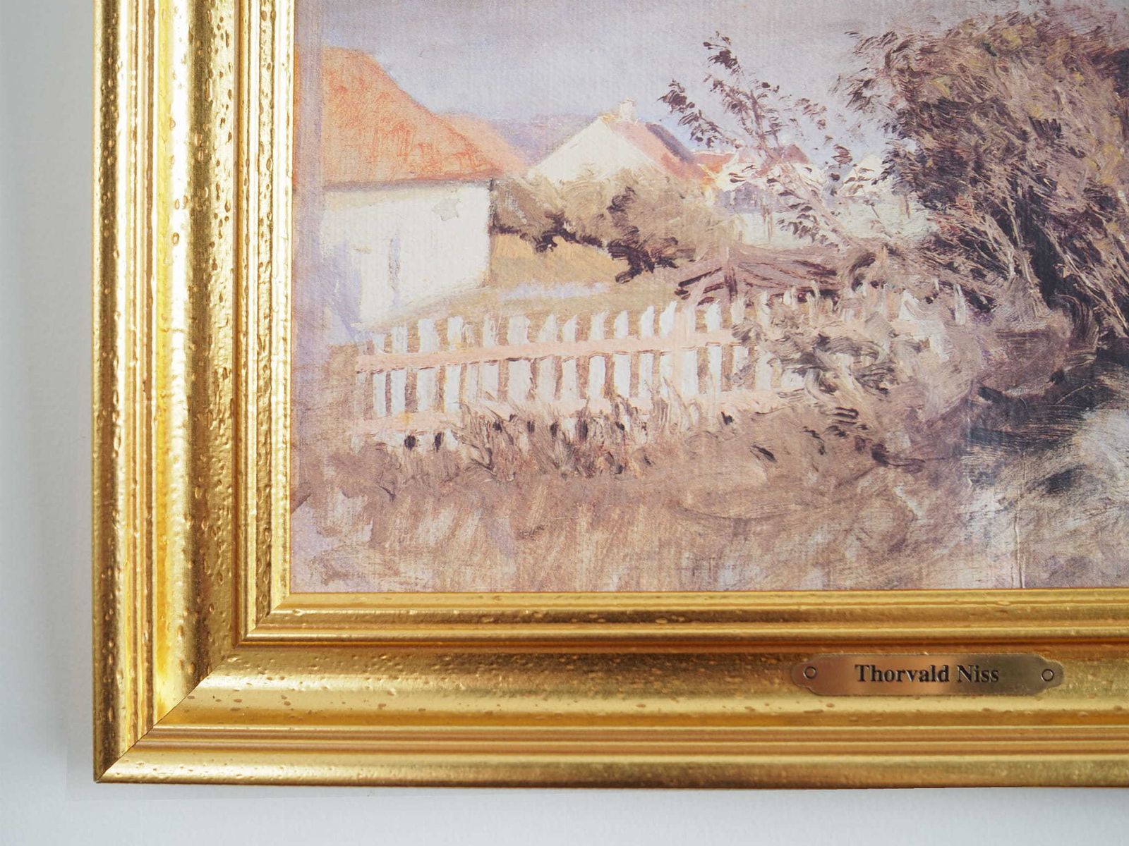 Painting „The Rainbow Over The Village”, Scandinavian Design, 1960s photo 409.0