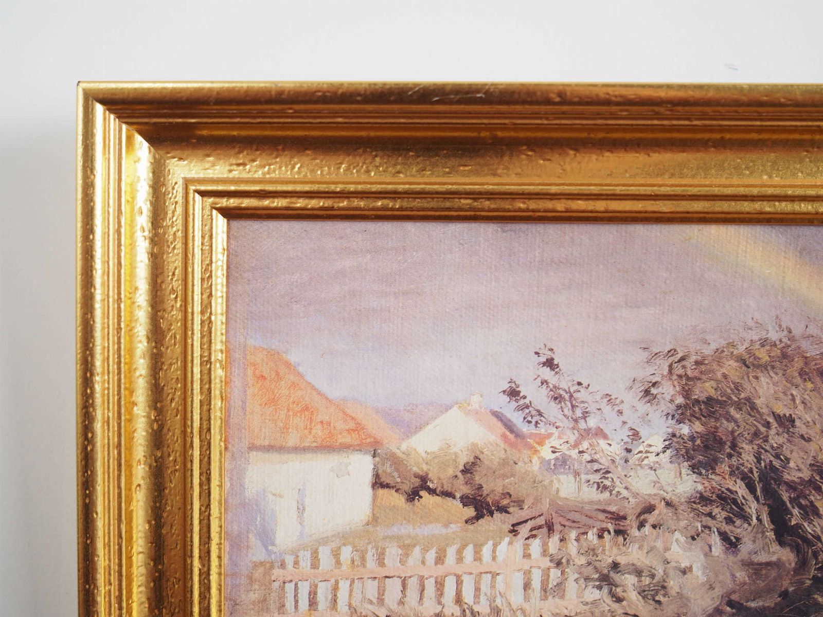 Painting „The Rainbow Over The Village”, Scandinavian Design, 1960s photo vinterior