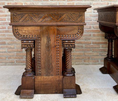 photo for sale Antique French Carved Bedside Tables, 1900, Set Of 2