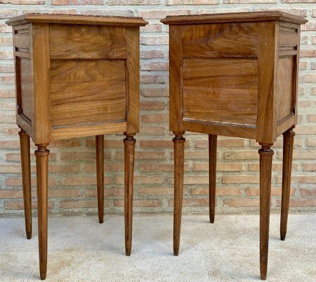 Furniture French Louis XVI Style Bedside Tables In Walnut, 1920, Set Of 2 photo